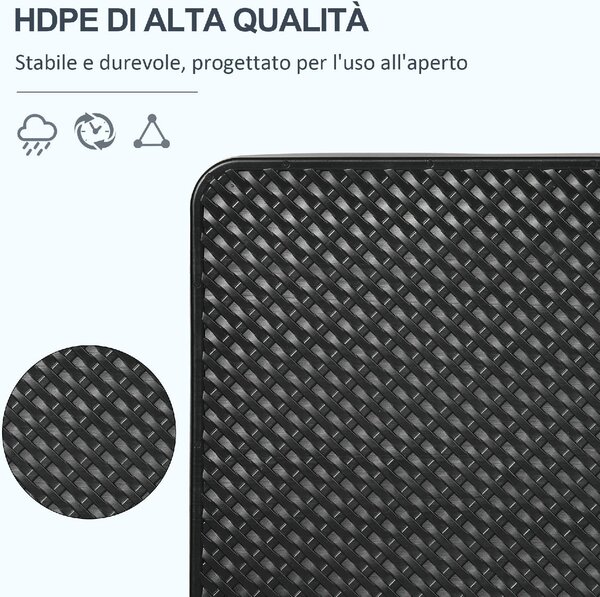VivaGarden Base per Ombrellone Set 4 Pezzi Impilabili con Maniglie Integrate in HDPE 99.7x99.7x8.3 cm colore Nero