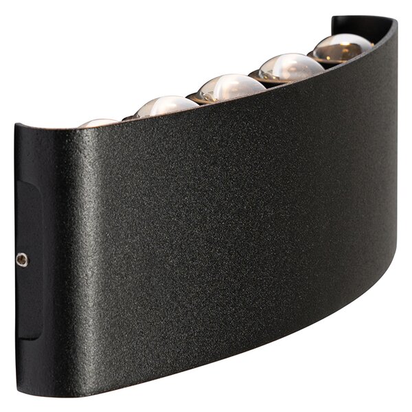 Applique da esterno nera incl. LED 10 luci IP54 - Silly