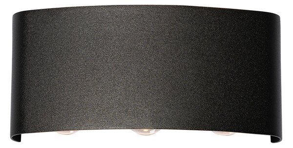 Lampada da parete per esterni nera con LED 6 luci IP54 - Silly