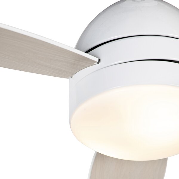 Ventilatore da soffitto bianco con stampa legno 96 cm con telecomando - Rotar