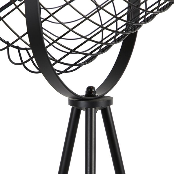 Lampada da terra industriale a treppiede in acciaio nero - Bliss Vefa