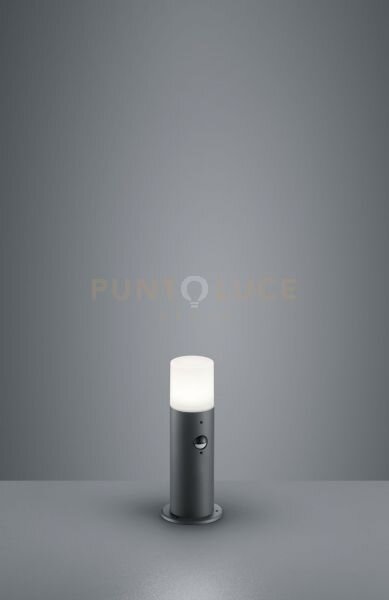 Hoosic palo led cilindro antracite e diffusore bianco con sensore d