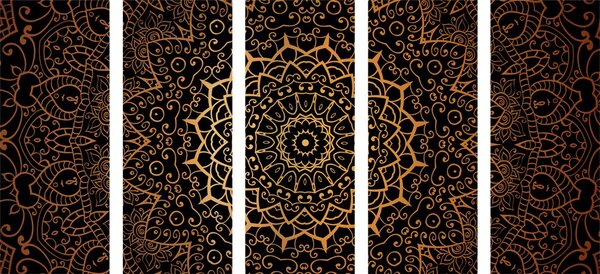 Quadri 5 pezzi – Mandala vintage in stile indiano
