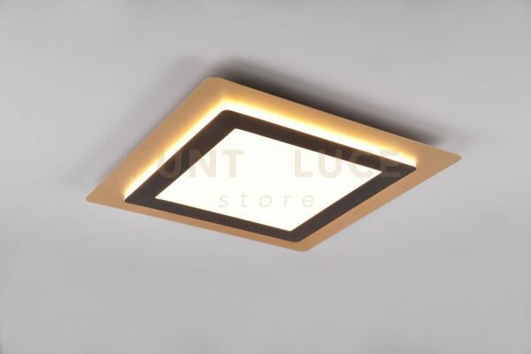 Morgan plafoniera a led 46w 6000lm, 2700 - 6500k oro quadrata bordo