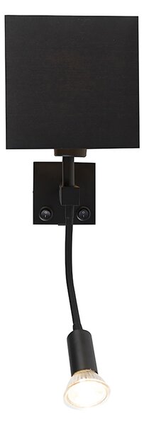Lampada da parete intelligente nera con USB incl. Wifi A60 e GU10 - Zeno
