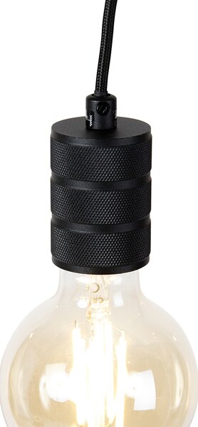 Sistema di illuminazione a binario Smart nero 3 faretti e lampada a sospensione monofase - Iconic Cavalux Jeana