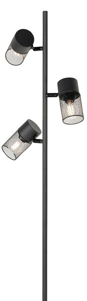 Lampada da terra industriale nera 3 luci - Jim
