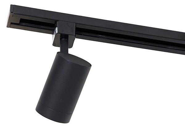 Sistema di illuminazione a binario Smart nero 3 faretti e lampada a sospensione monofase - Iconic Cavalux Jeana