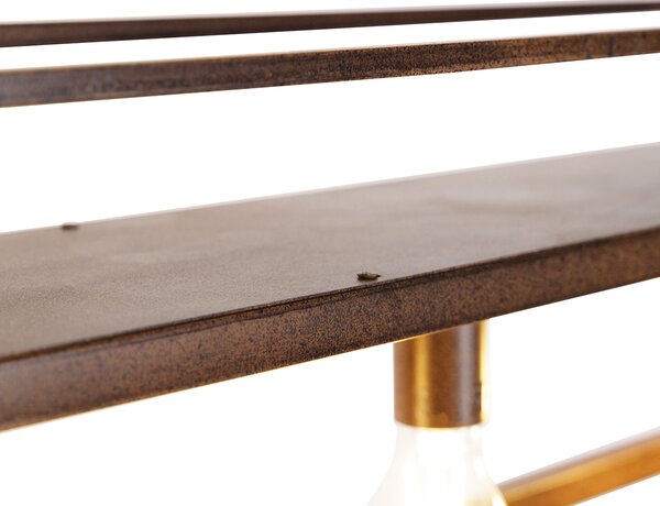 Lampada a sospensione intelligente marrone ruggine con ripiano incl. 4 Wifi A60 - Cage Rack