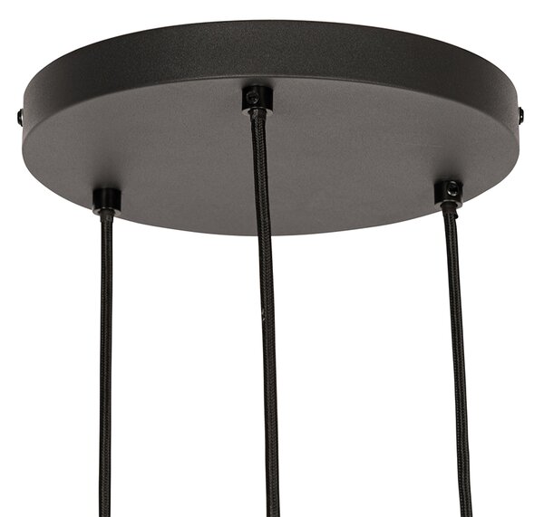 Lampada a sospensione industriale nera 3 luci - Jim
