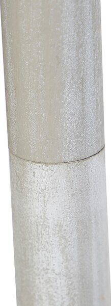Lampada da terra intelligente grigia con paralume plissettato bianco incl. Wifi A60 - Classico