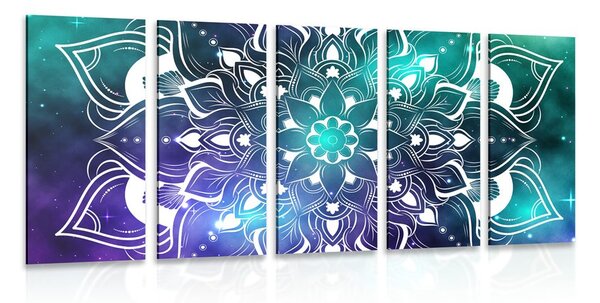 Quadri 5 pezzi – Mandala moderna con motivo orientale