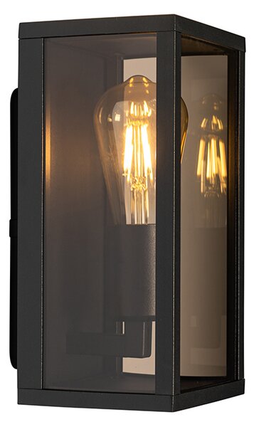 Lampada da parete per esterni nera con vetro fumé 26 cm IP44 - Charlois