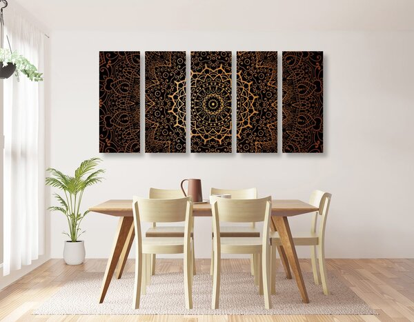 Quadri 5 pezzi – Mandala vintage in stile indiano