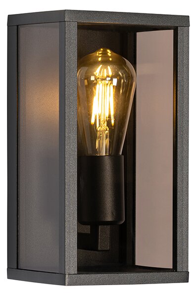 Lampada da parete per esterni nera con vetro fumé 26 cm IP44 - Charlois