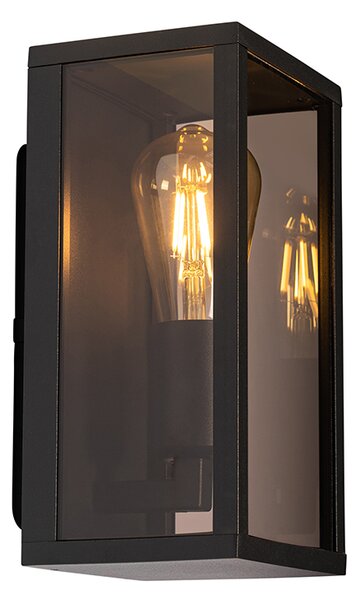 Lampada da parete per esterni nera con vetro fumé 26 cm IP44 - Charlois