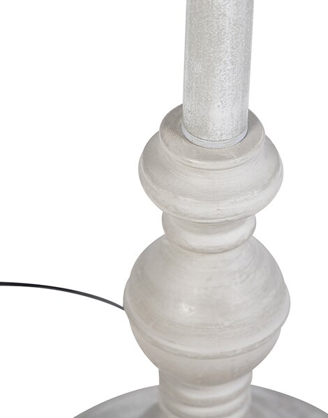 Lampada da terra intelligente grigia con paralume plissettato bianco incl. Wifi A60 - Classico