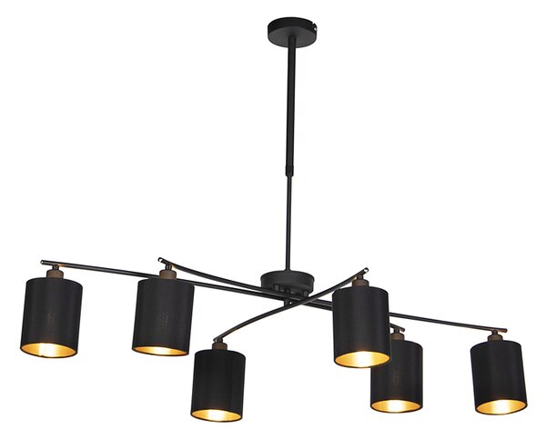 Lampada a sospensione intelligente nera regolabile con 6 Wifi B35 - Lofty