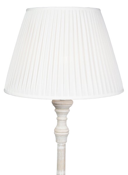 Lampada da terra intelligente grigia con paralume plissettato bianco incl. Wifi A60 - Classico
