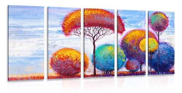 Quadri 5 pezzi – Foresta autunnale