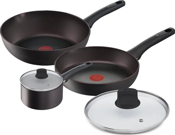 LAGOSTINA Batteria Pentole Induzione 5 Pezzi Antiaderenti in Alluminio colore Nero - Cucina Eco