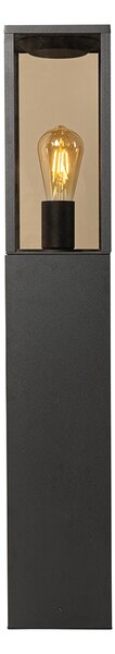 Lampada da esterno a stelo nera con vetro fumé 80 cm IP44 - Charlois