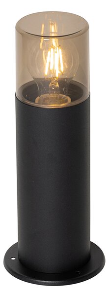 Lampada da esterno a stelo nera con paralume fumé 30 cm IP44 - Odense