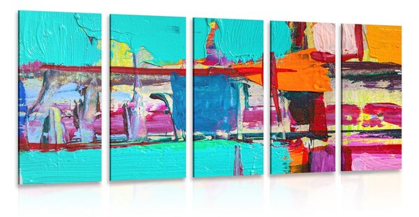 Quadri 5 pezzi – Opera d'arte astratta