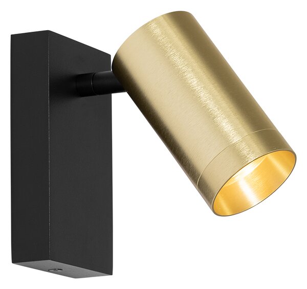 Applique da parete nera con oro regolabile con interruttore - Jeana Luxe