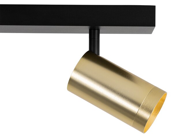 Faretto da soffitto nero con oro regolabile 2 luci - Jeana Luxe