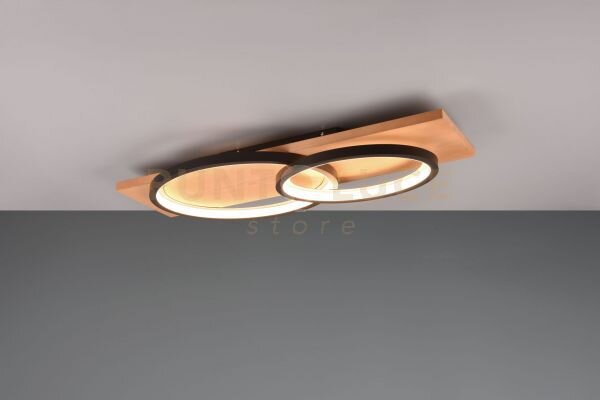 Barca plafoniera led 30w 3500lm, 3000k doppia ellisse metallo nero 