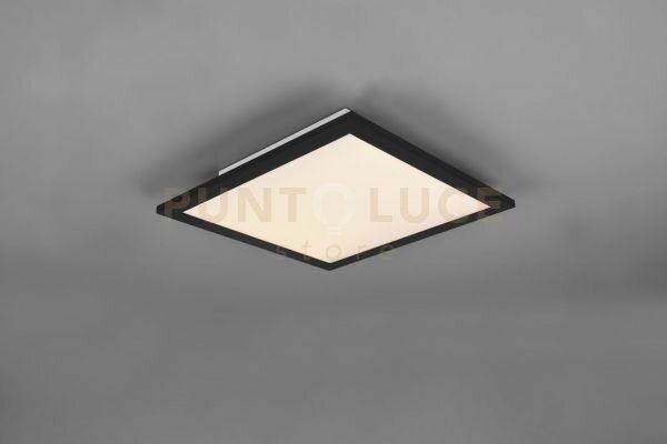 Alpha plafoniera led 13,5w 1600lm, 3000k quadrata bordo nero 30x30cm