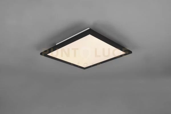 Alpha plafoniera led 13,5w 1600lm, 3000k quadrata bordo nero 30x30cm