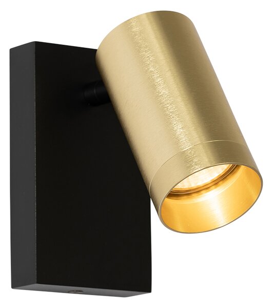 Applique da parete nera con oro regolabile con interruttore - Jeana Luxe