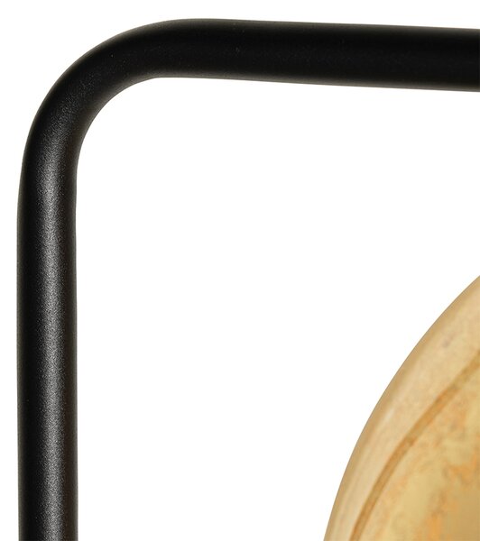 Lampada da terra di design nera con vetro dorato - Bert