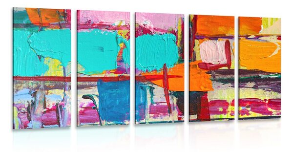 Quadri 5 pezzi – Opera d'arte di design astratto