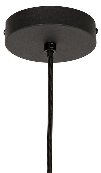 Lampada a sospensione di design nera con vetro dorato - Bert