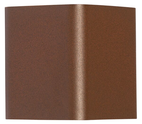 Applique da parete moderna marrone ruggine con LED IP54 quadrata - Evi