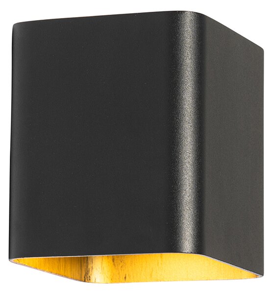 Applique da parete moderna nera con LED IP54 quadrata - Evi