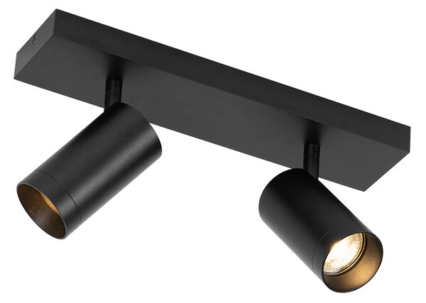 Faretto da soffitto moderno nero orientabile 2 luci - Jeana Luxe