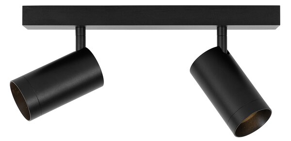 Faretto da soffitto moderno nero orientabile 2 luci - Jeana Luxe