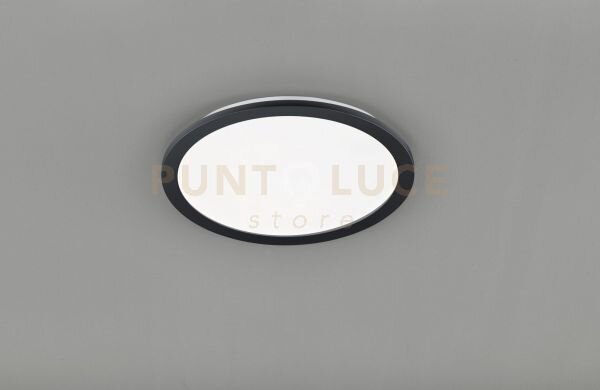 Camillus plafoniera led tonda metallo nero opaco con funzione dimme