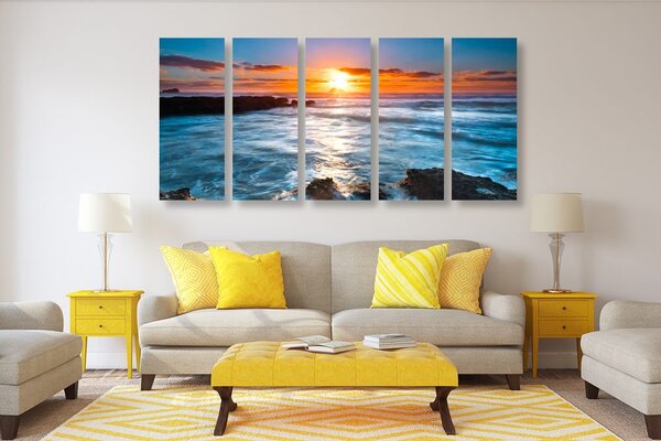 Quadri 5 pezzi – Tramonto romantico