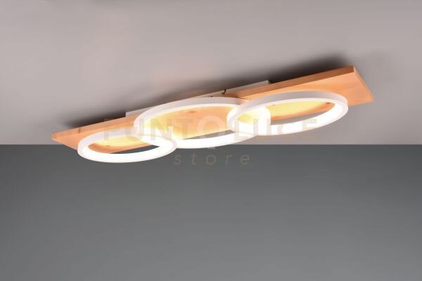 Barca plafoniera led 40w 4700lm, 3000k tripla ellisse metallo bianc