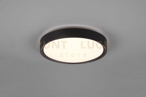 Clarimo h2o plafoniera led 18w 1850lm, 3000k bordo nero opaco ip44 