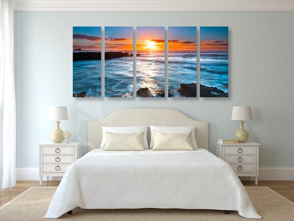 Quadri 5 pezzi – Tramonto romantico