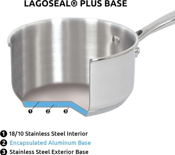 LAGOSTINA Batteria Pentole Induzione 9 Pezzi in Acciaio inox 18/10 - Smart