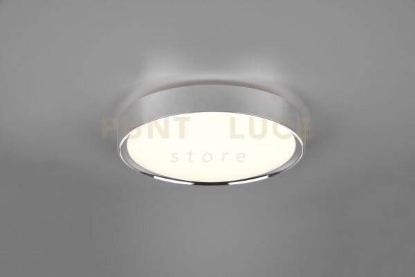 Clarimo h2o plafoniera led 18w 1850lm, 3000k bordo cromo ip44 d.33c