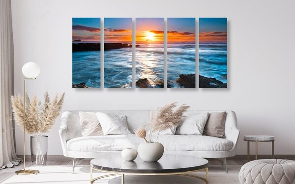 Quadri 5 pezzi – Tramonto romantico