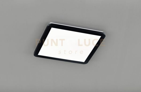 Camillus plafoniera led quadrata metallo nero opaco con funzione di